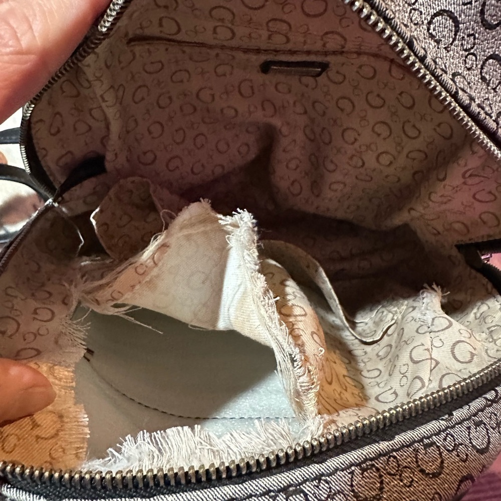 Guess Gray And Black Patterned Backpack - image 4